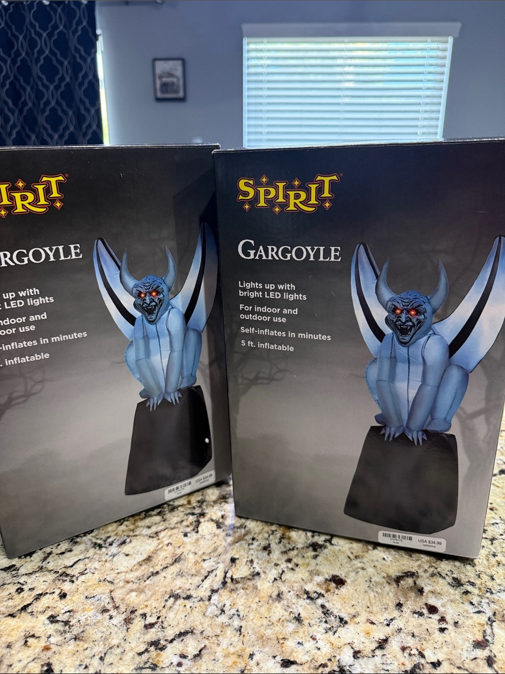Spirit Gargoyle Inflatable with Red LED Eyes Set of 2